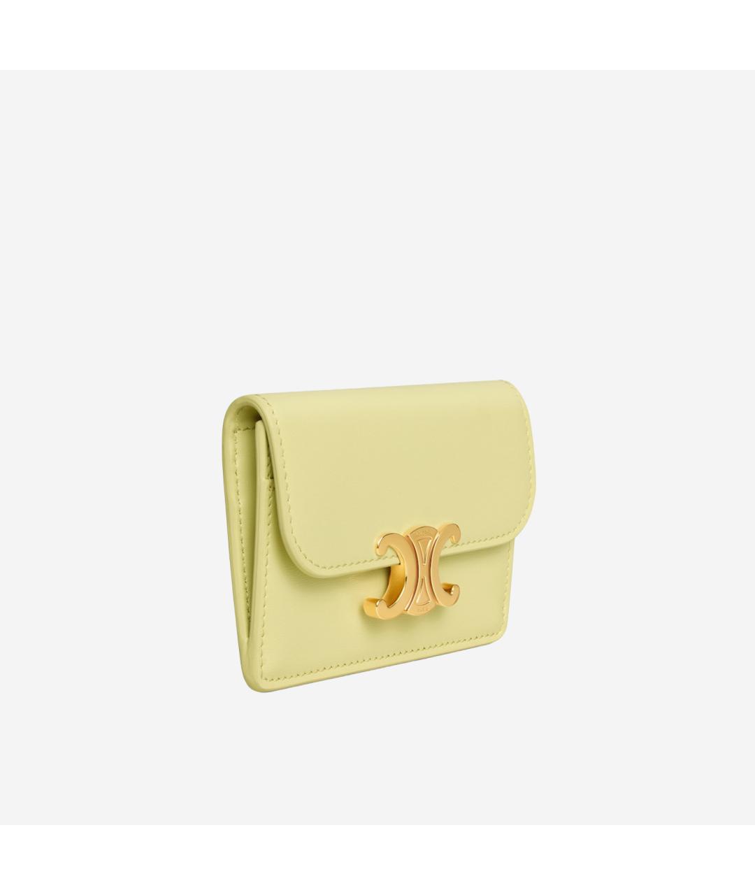CELINE Желтый кожаный кошелек, фото 2