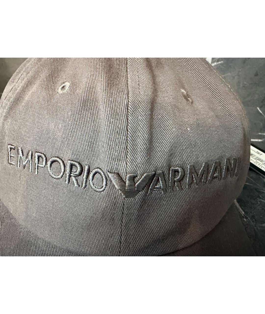EMPORIO ARMANI Черная хлопковая кепка/бейсболка, фото 4