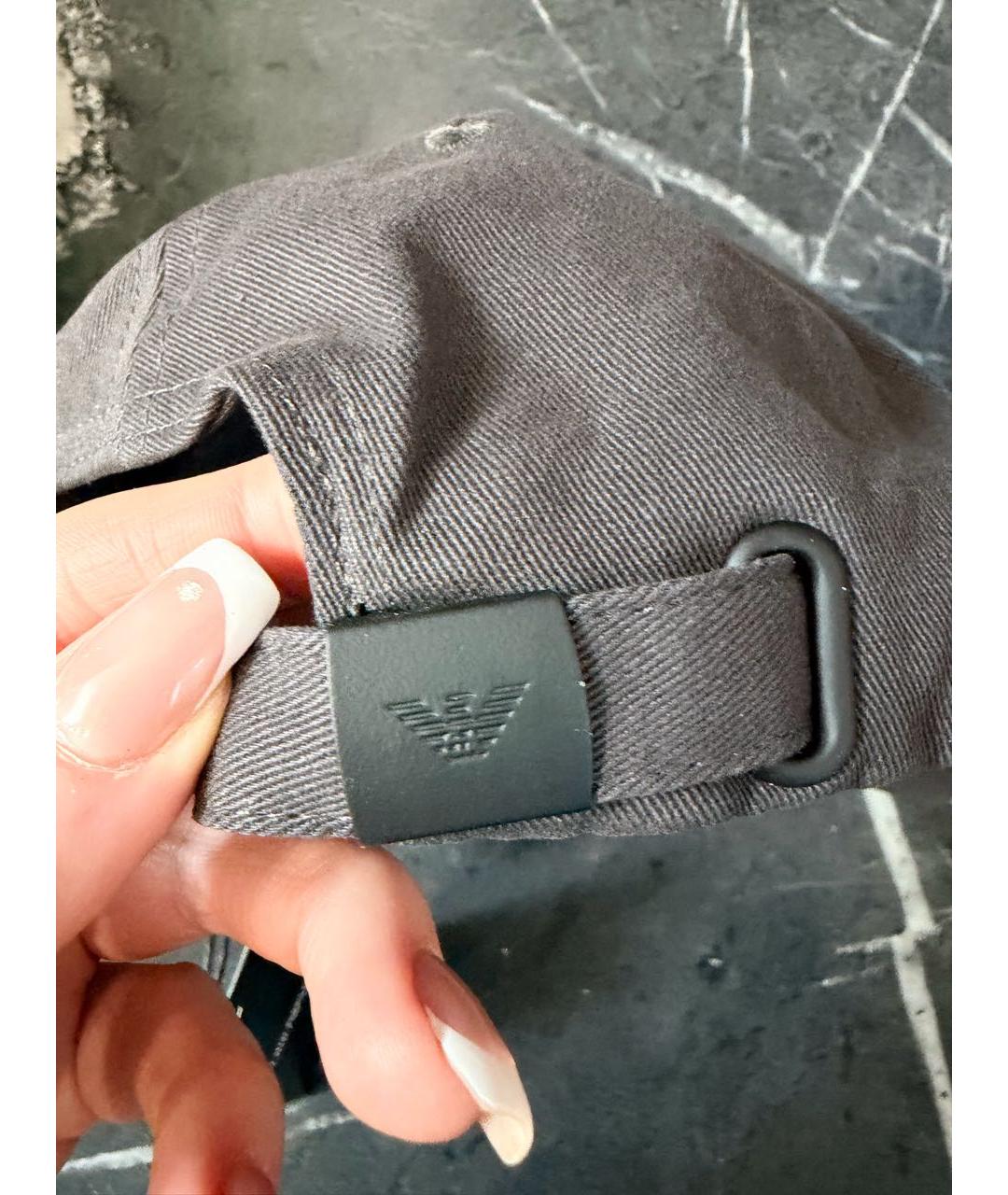 EMPORIO ARMANI Черная хлопковая кепка/бейсболка, фото 7