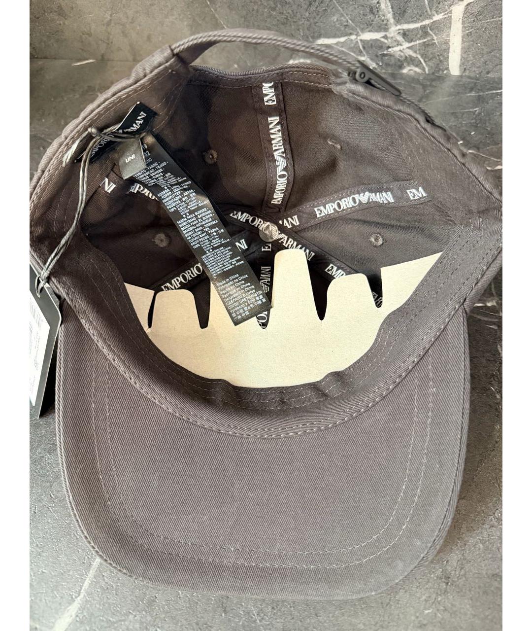 EMPORIO ARMANI Черная хлопковая кепка/бейсболка, фото 5