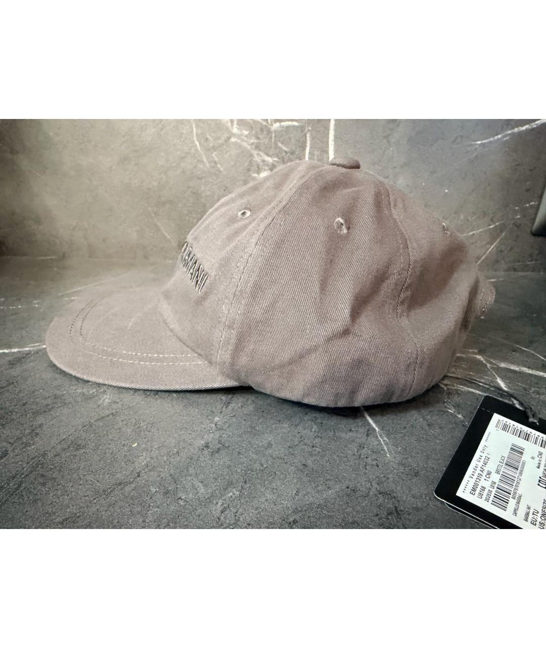 EMPORIO ARMANI Черная хлопковая кепка/бейсболка, фото 3