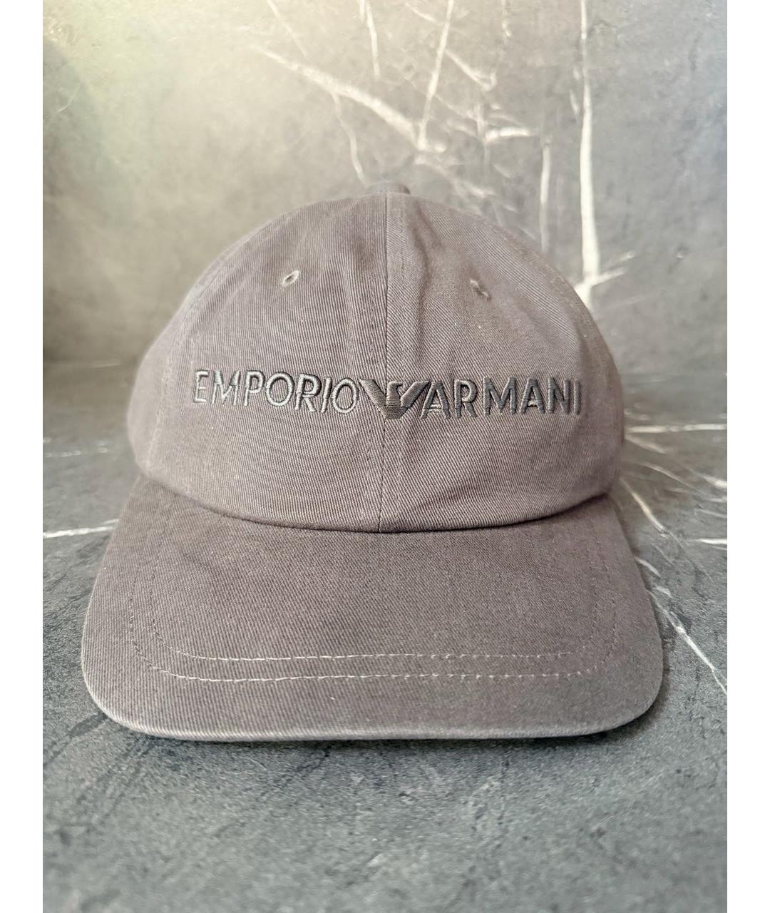 EMPORIO ARMANI Черная хлопковая кепка/бейсболка, фото 9