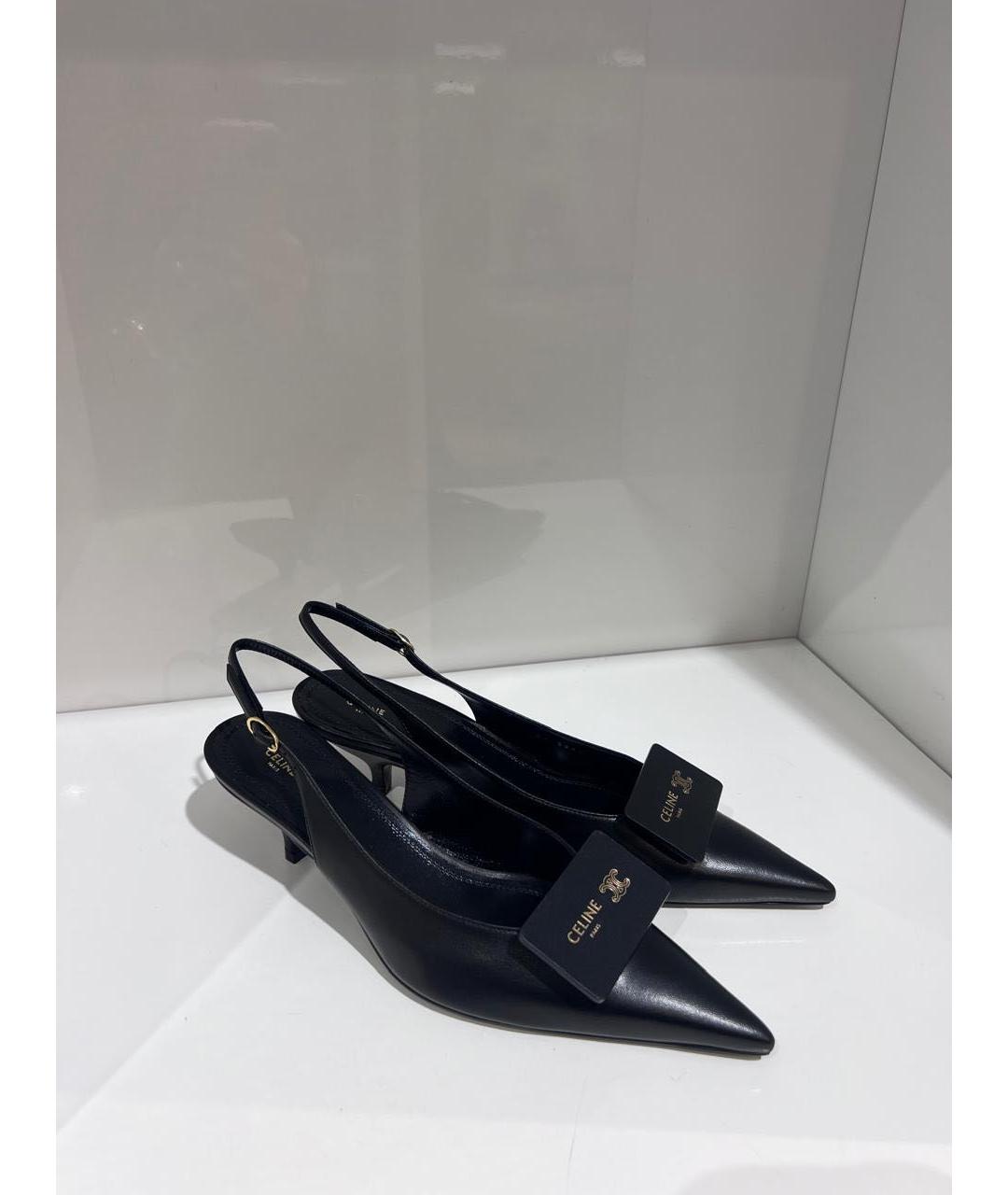 CELINE Черные кожаные туфли, фото 2