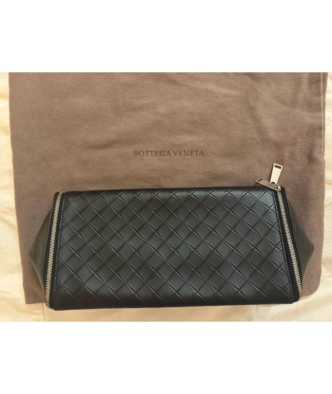 BOTTEGA VENETA Черная кожаная косметичка, фото 4