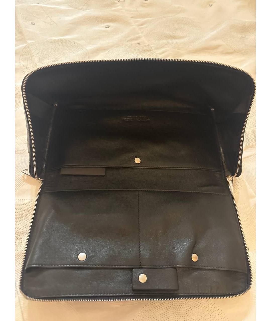 BOTTEGA VENETA Черная кожаная косметичка, фото 5