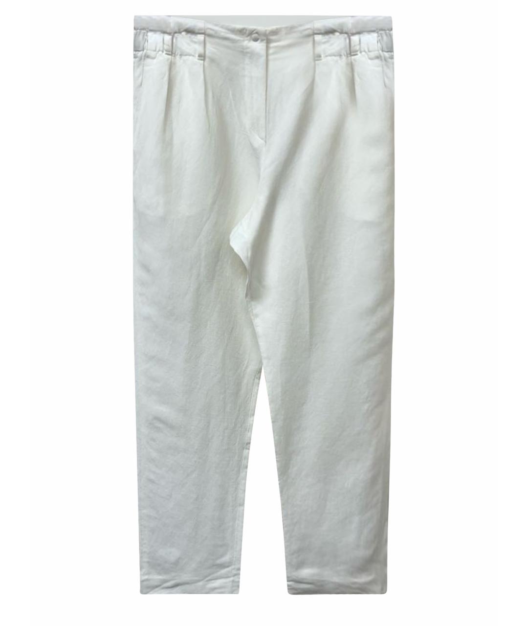 ARMANI COLLEZIONI Белые прямые брюки, фото 1