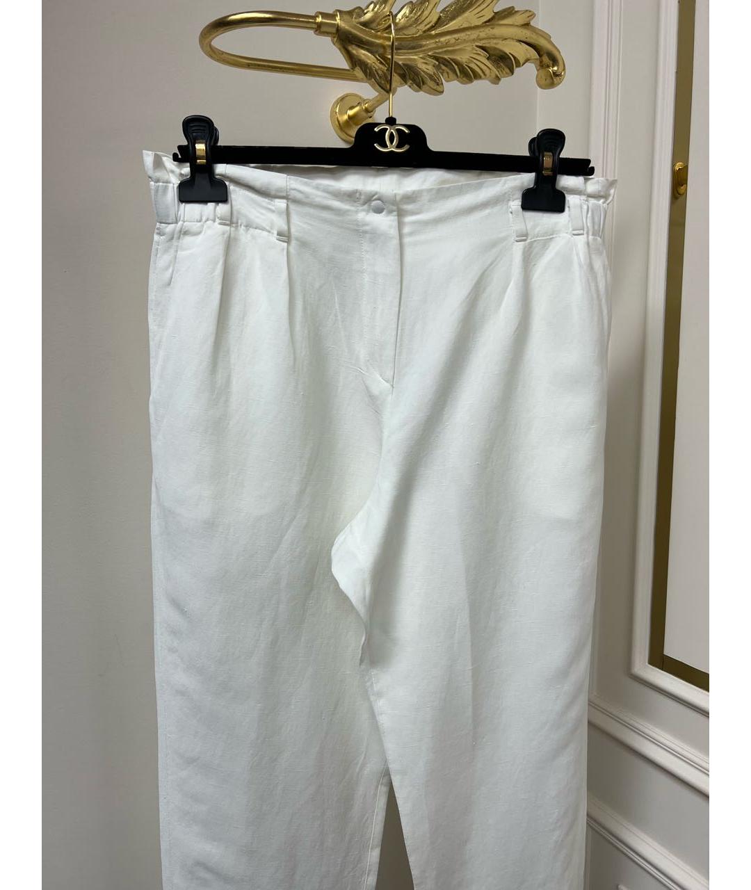 ARMANI COLLEZIONI Белые прямые брюки, фото 3