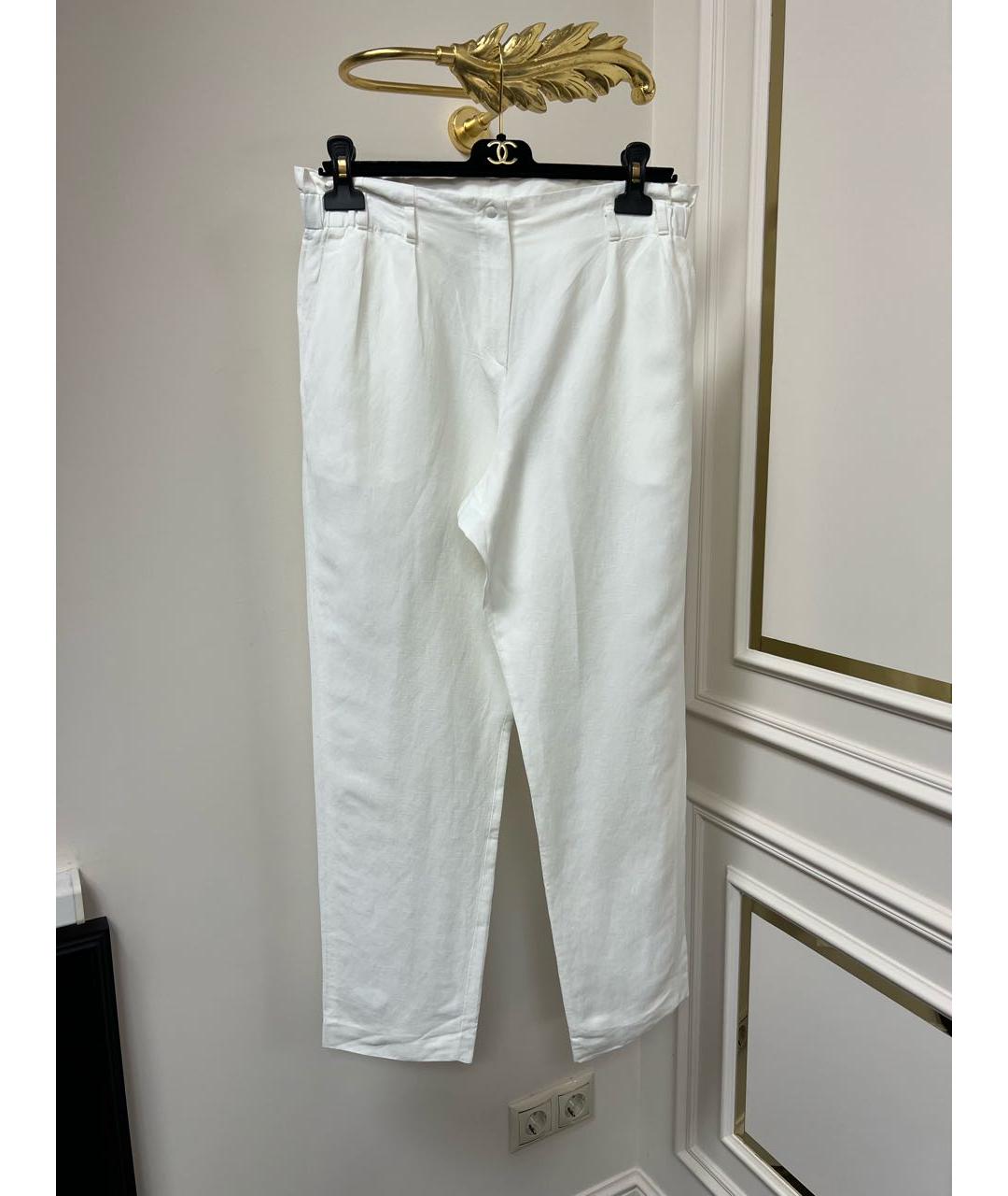 ARMANI COLLEZIONI Белые прямые брюки, фото 8