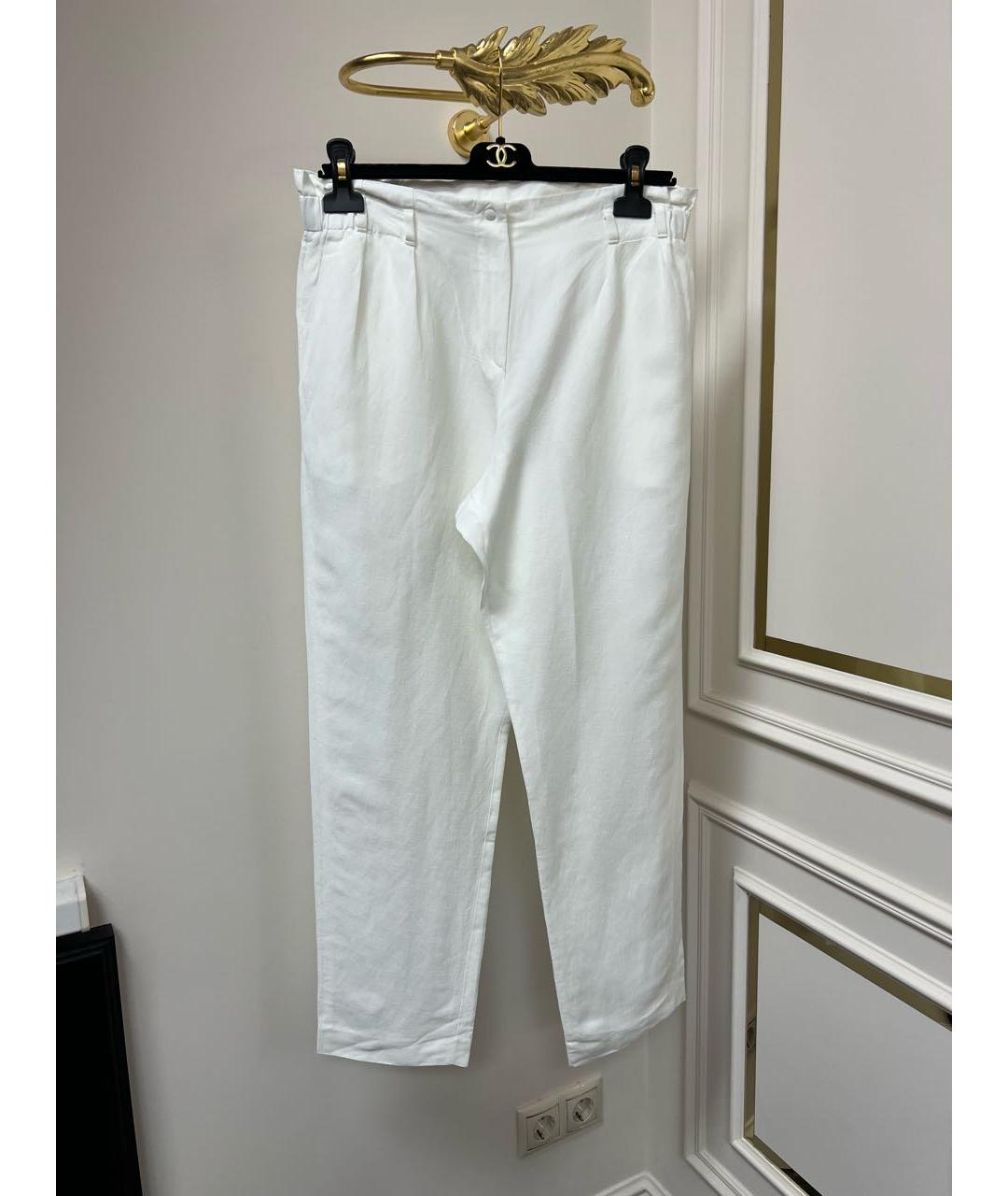 ARMANI COLLEZIONI Белые прямые брюки, фото 2