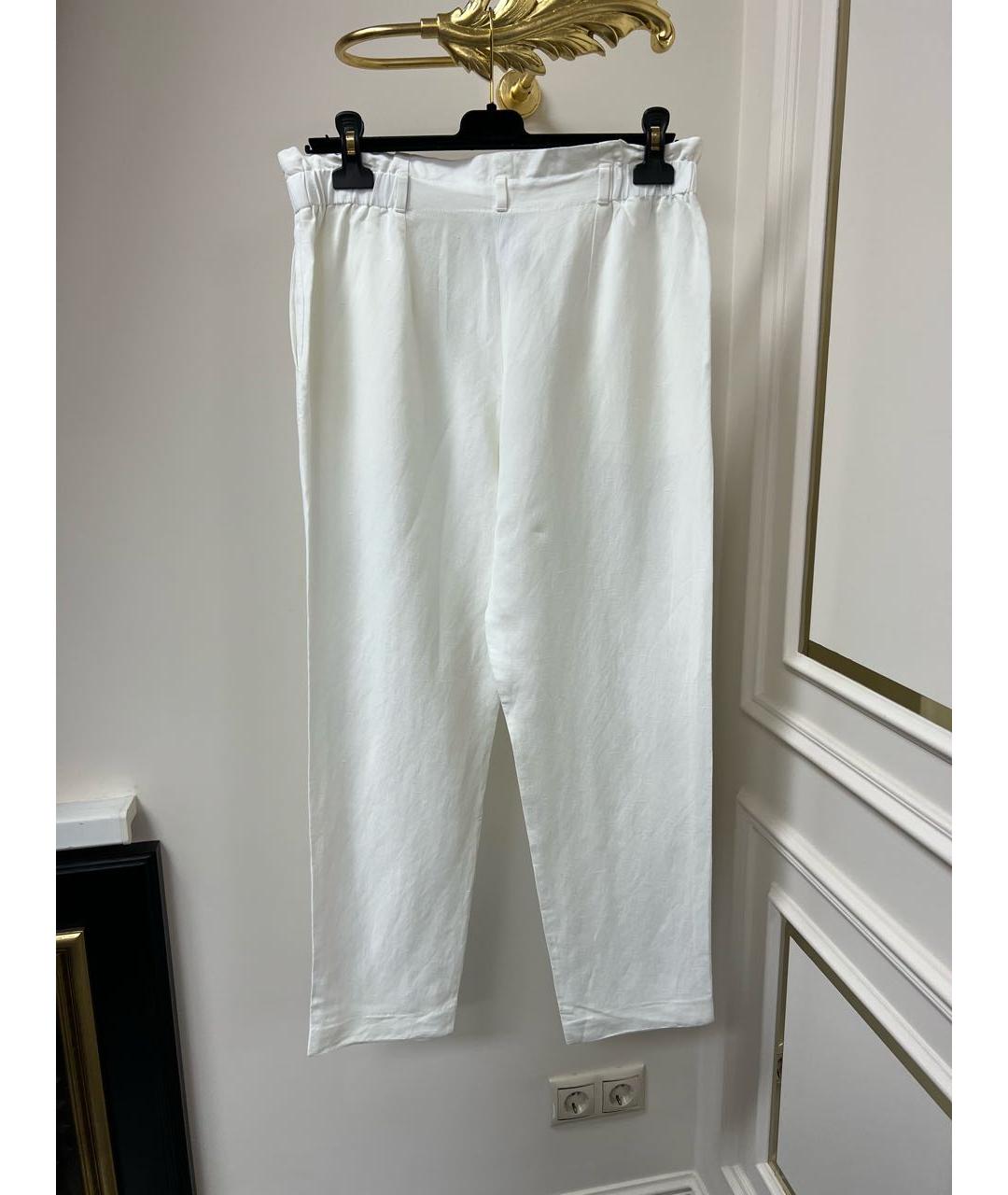 ARMANI COLLEZIONI Белые прямые брюки, фото 4