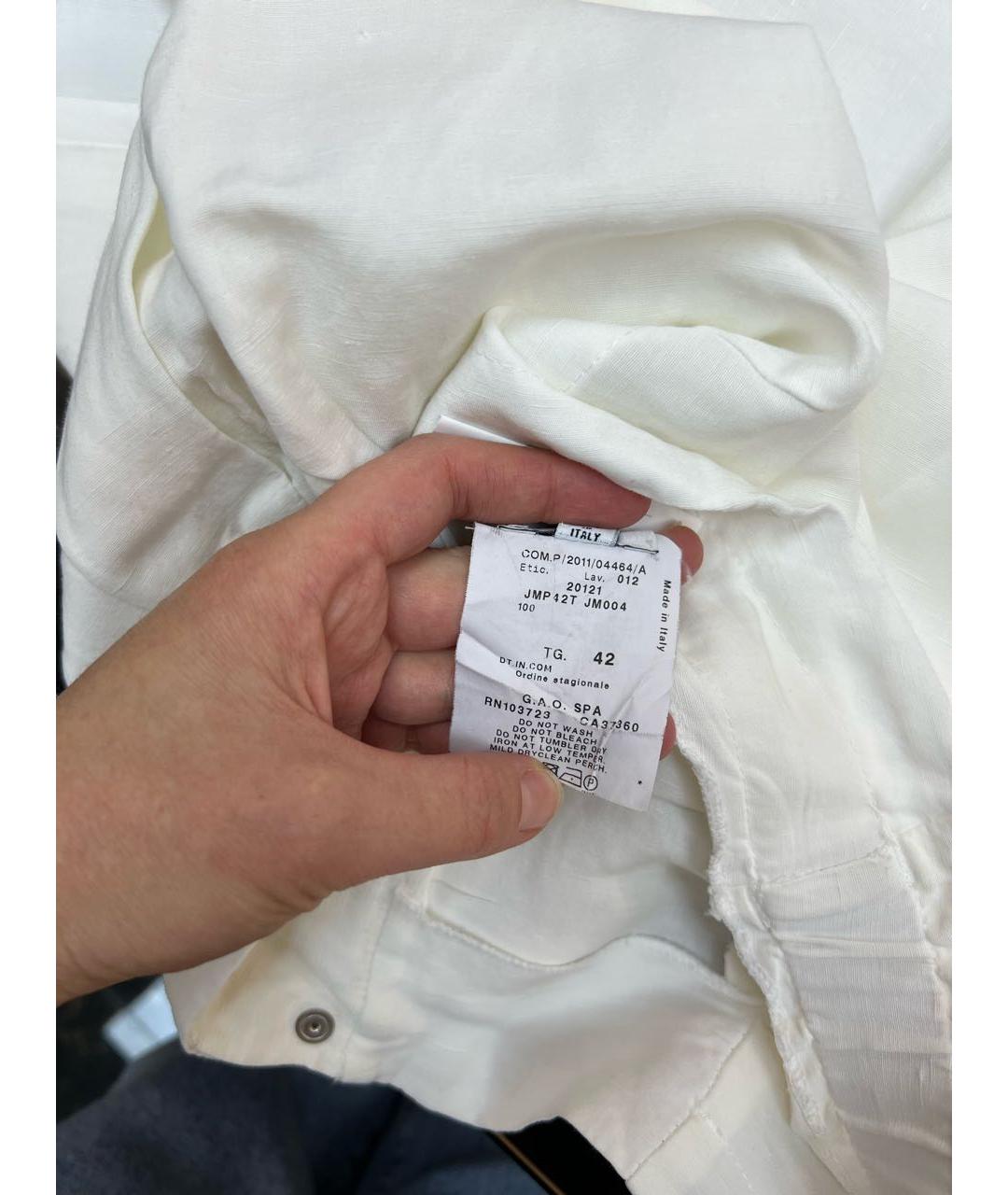 ARMANI COLLEZIONI Белые прямые брюки, фото 6
