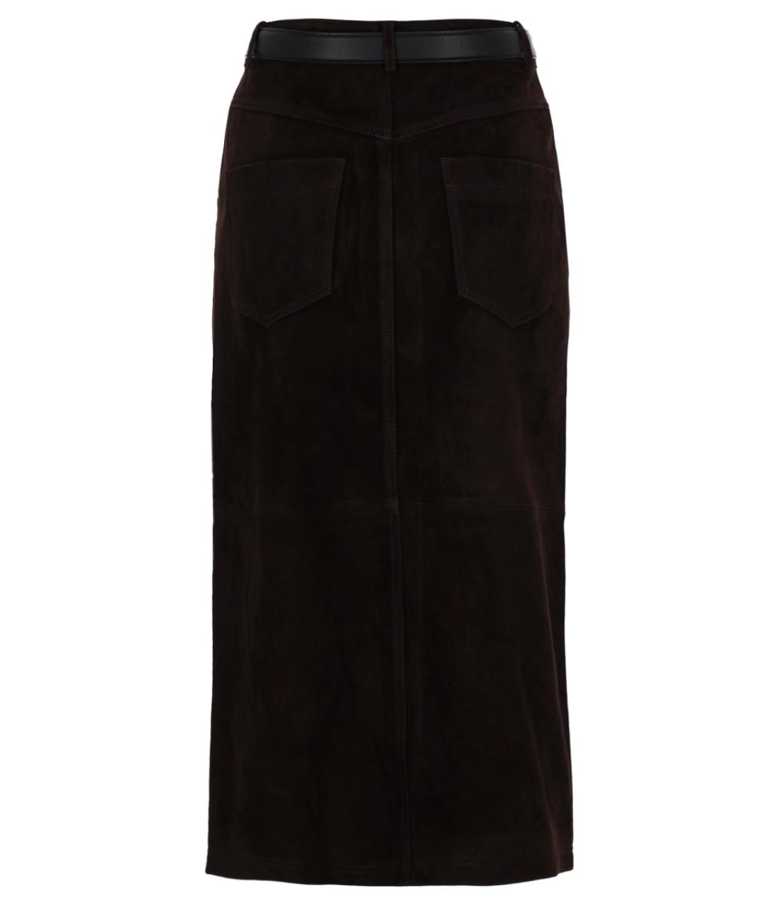 SELF-PORTRAIT Коричневая полиамидовая юбка миди, фото 2