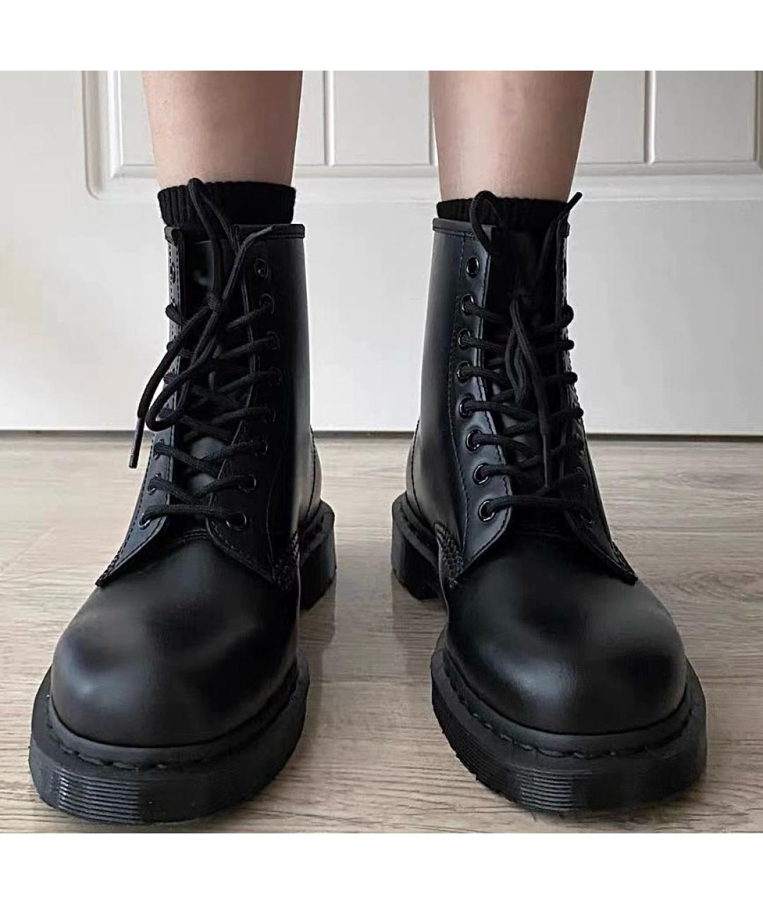 DR. MARTENS Черные кожаные ботинки, фото 7
