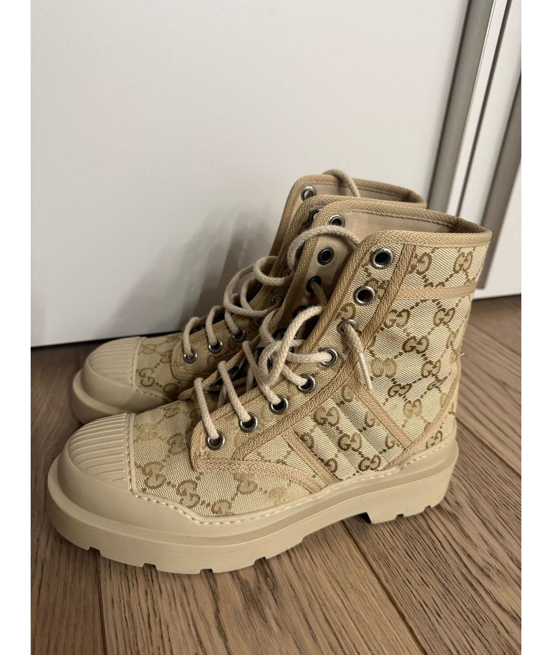 GUCCI Бежевые ботинки, фото 3