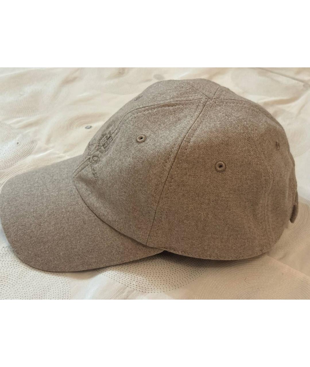 LORO PIANA Бежевая шерстяная кепка/бейсболка, фото 3