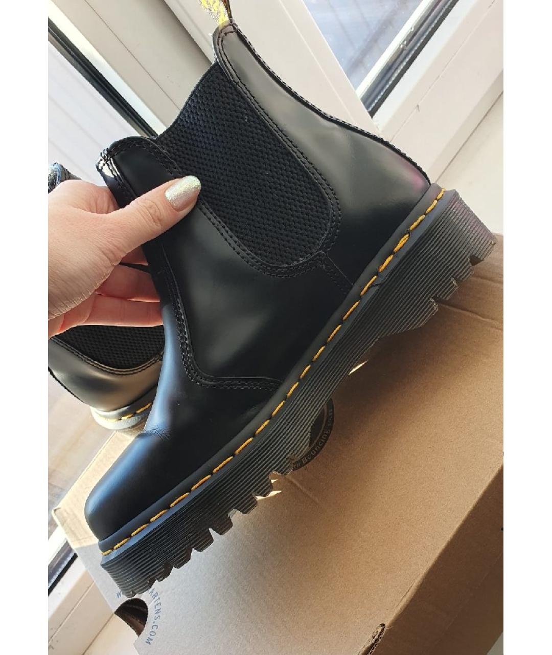DR. MARTENS Черные кожаные ботинки, фото 2