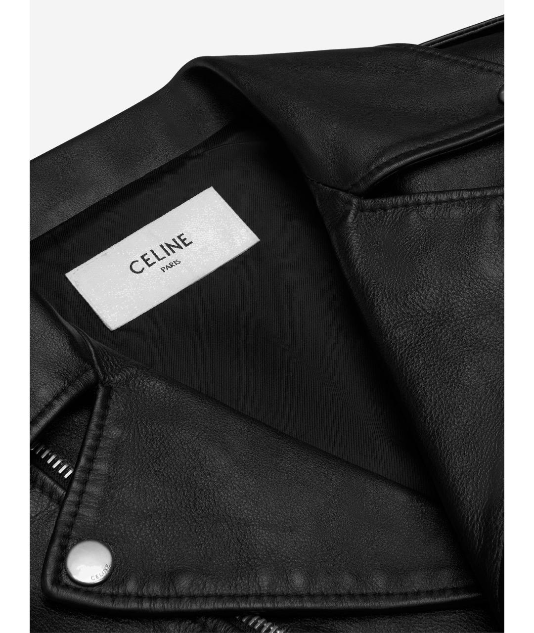 CELINE Черная кожаная куртка, фото 3