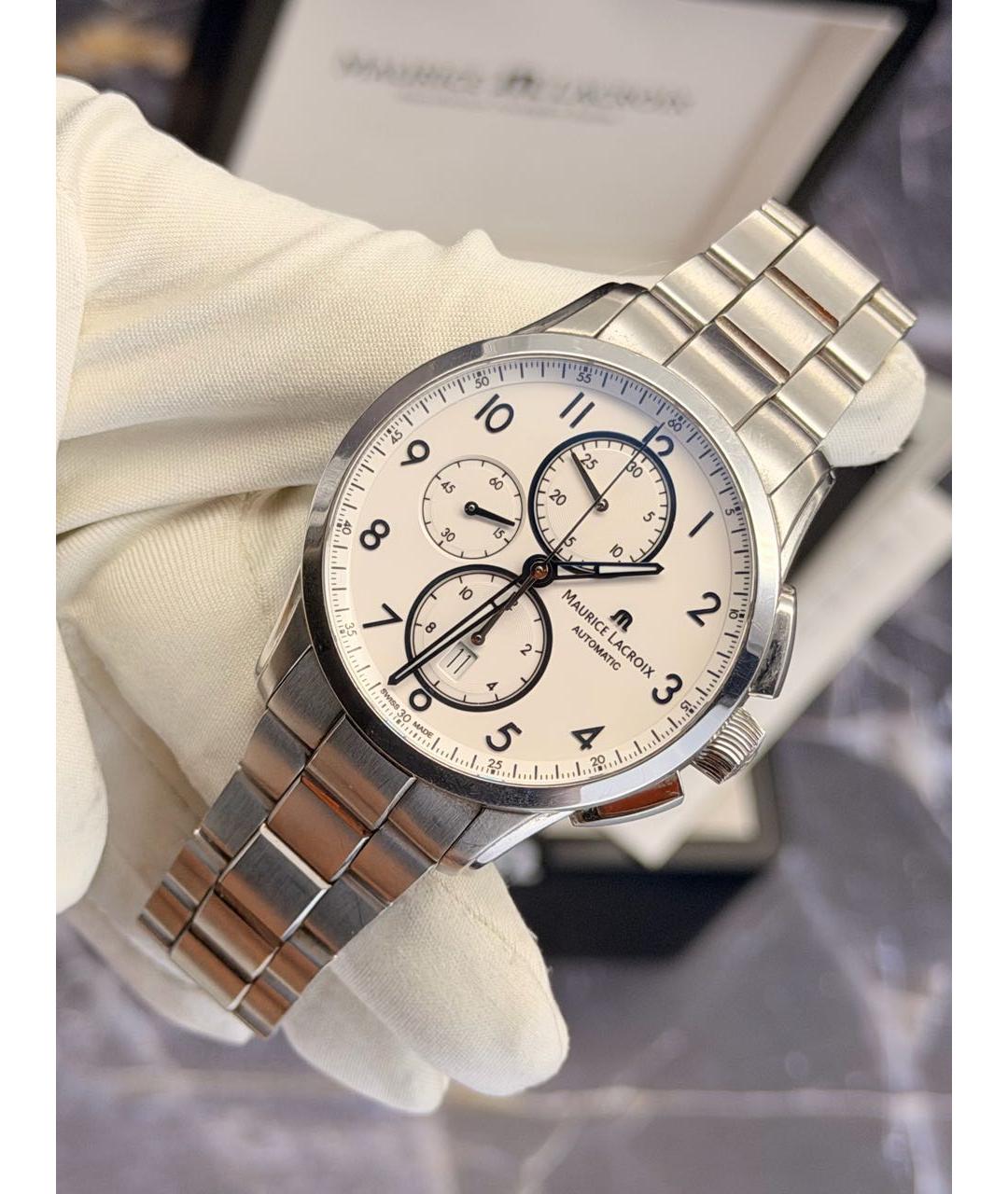 MAURICE LACROIX Серебряные стальные часы, фото 9