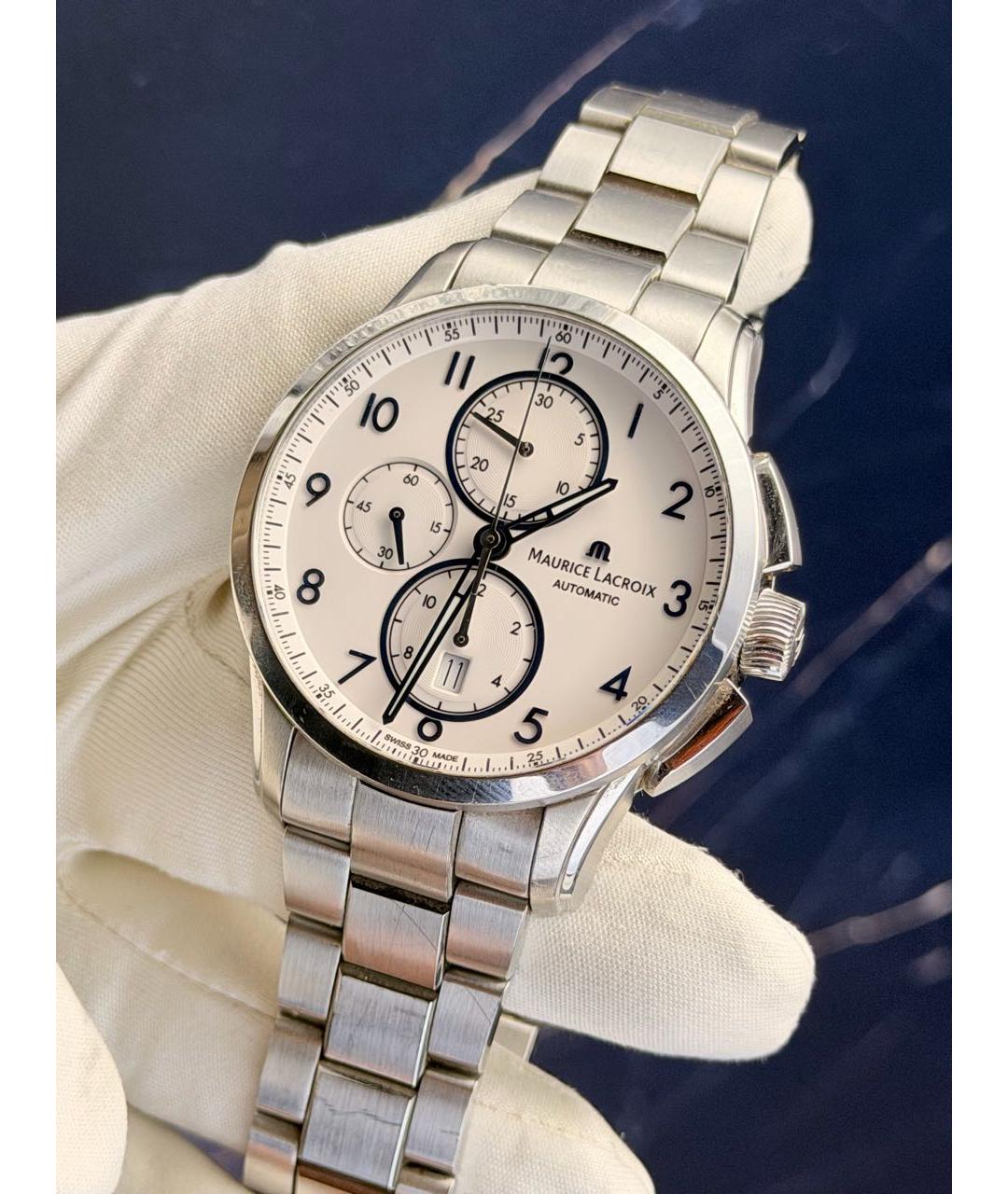 MAURICE LACROIX Серебряные стальные часы, фото 5