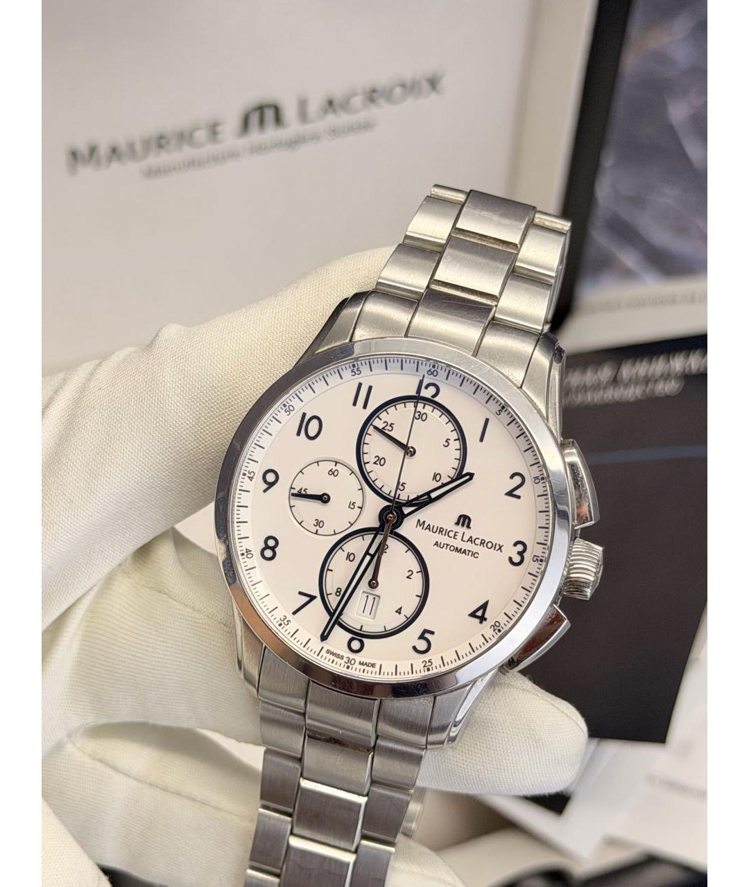 MAURICE LACROIX Серебряные стальные часы, фото 3