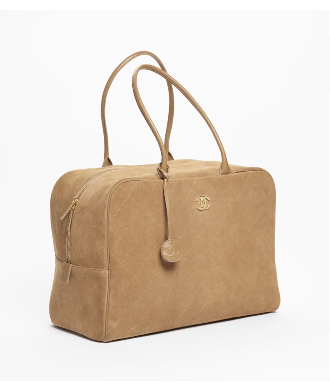 CHANEL Коричневая замшевая сумка тоут, фото 2