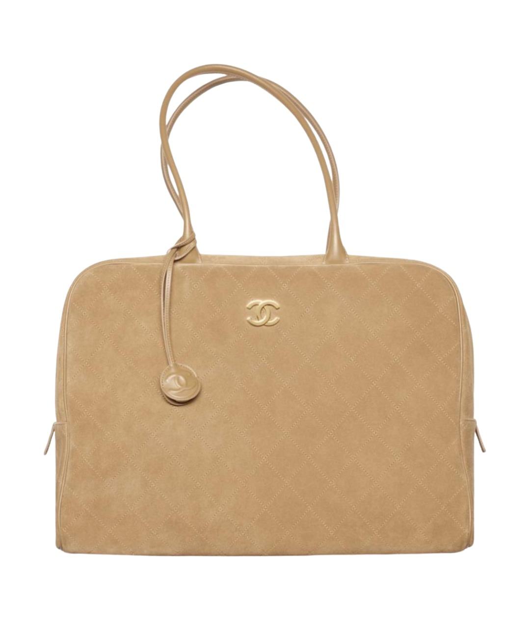 CHANEL Коричневая замшевая сумка тоут, фото 1