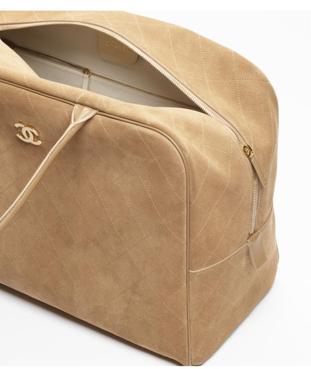 CHANEL Коричневая замшевая сумка тоут, фото 3