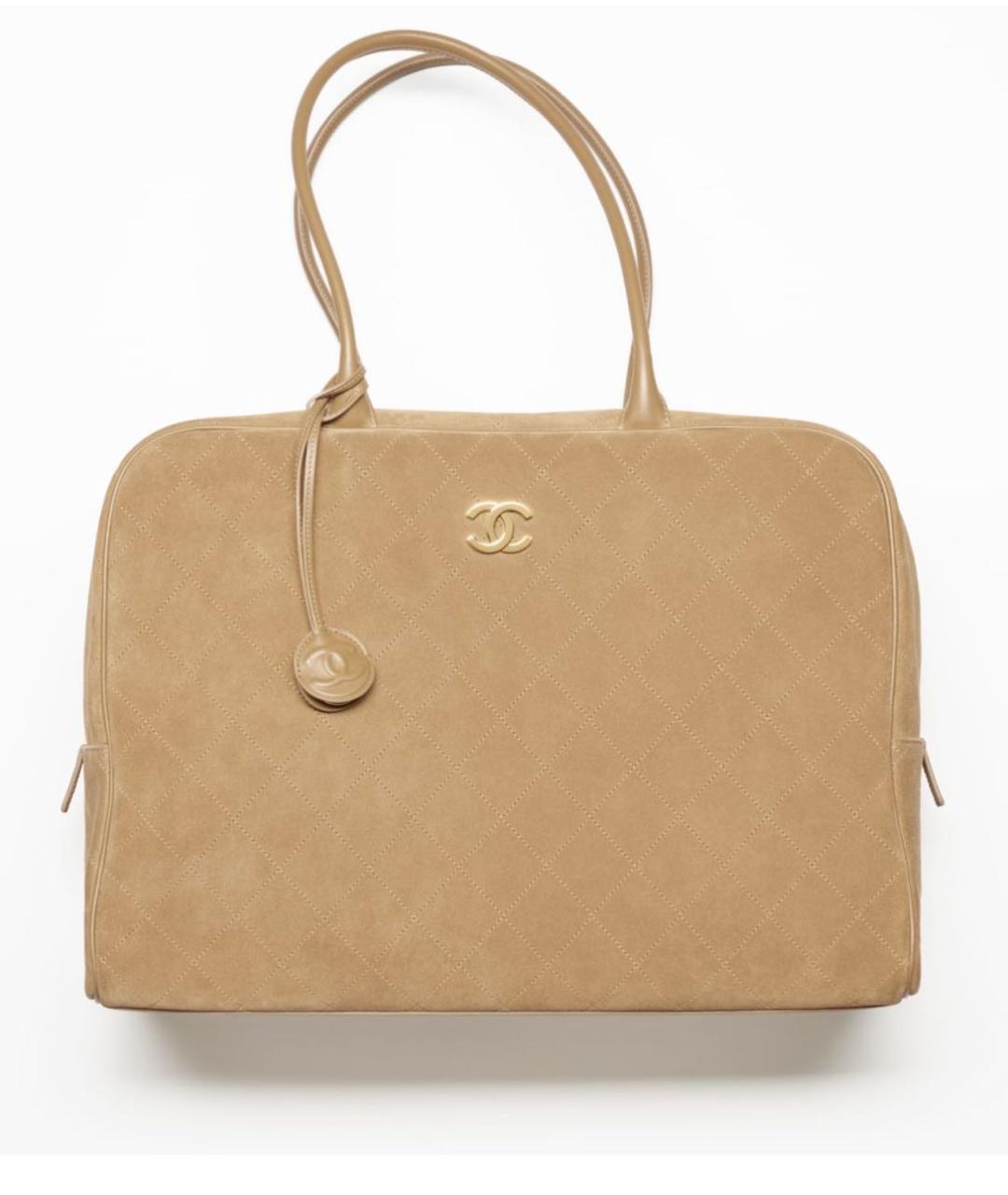 CHANEL Коричневая замшевая сумка тоут, фото 4