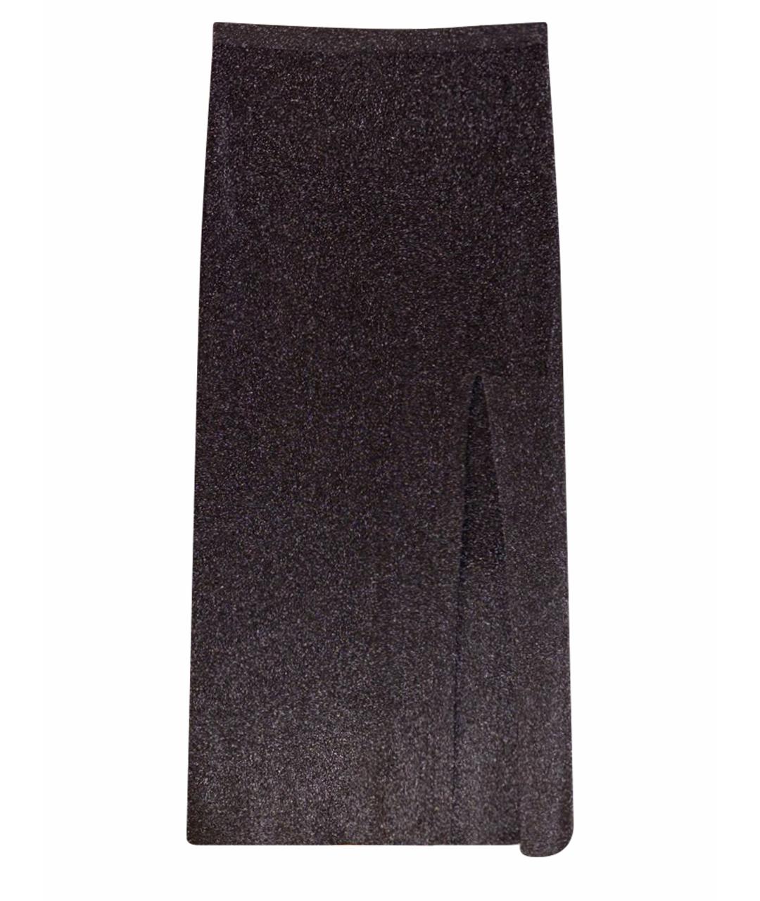 12 STOREEZ Серебряная вискозная юбка миди, фото 1