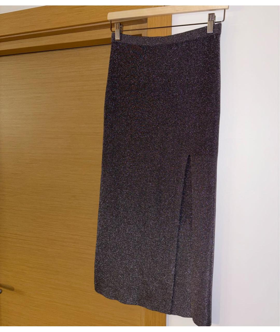 12 STOREEZ Серебряная вискозная юбка миди, фото 7