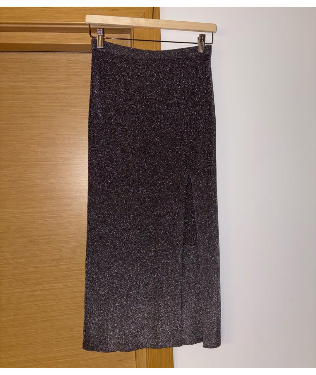 12 STOREEZ Серебряная вискозная юбка миди, фото 8