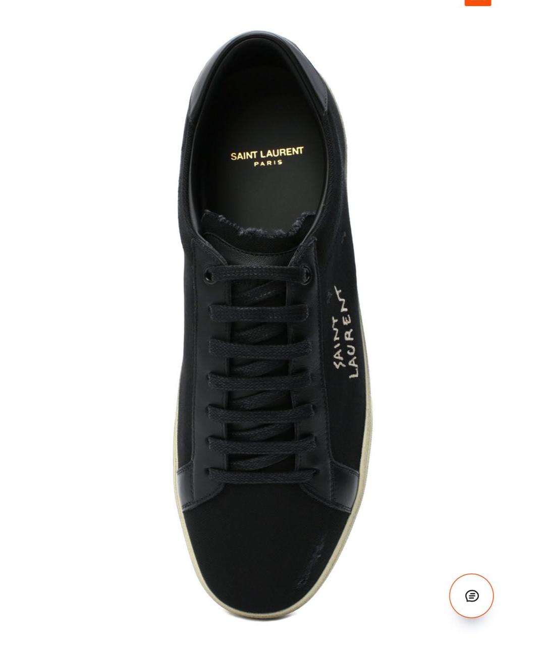 SAINT LAURENT Черные текстильные кеды, фото 3