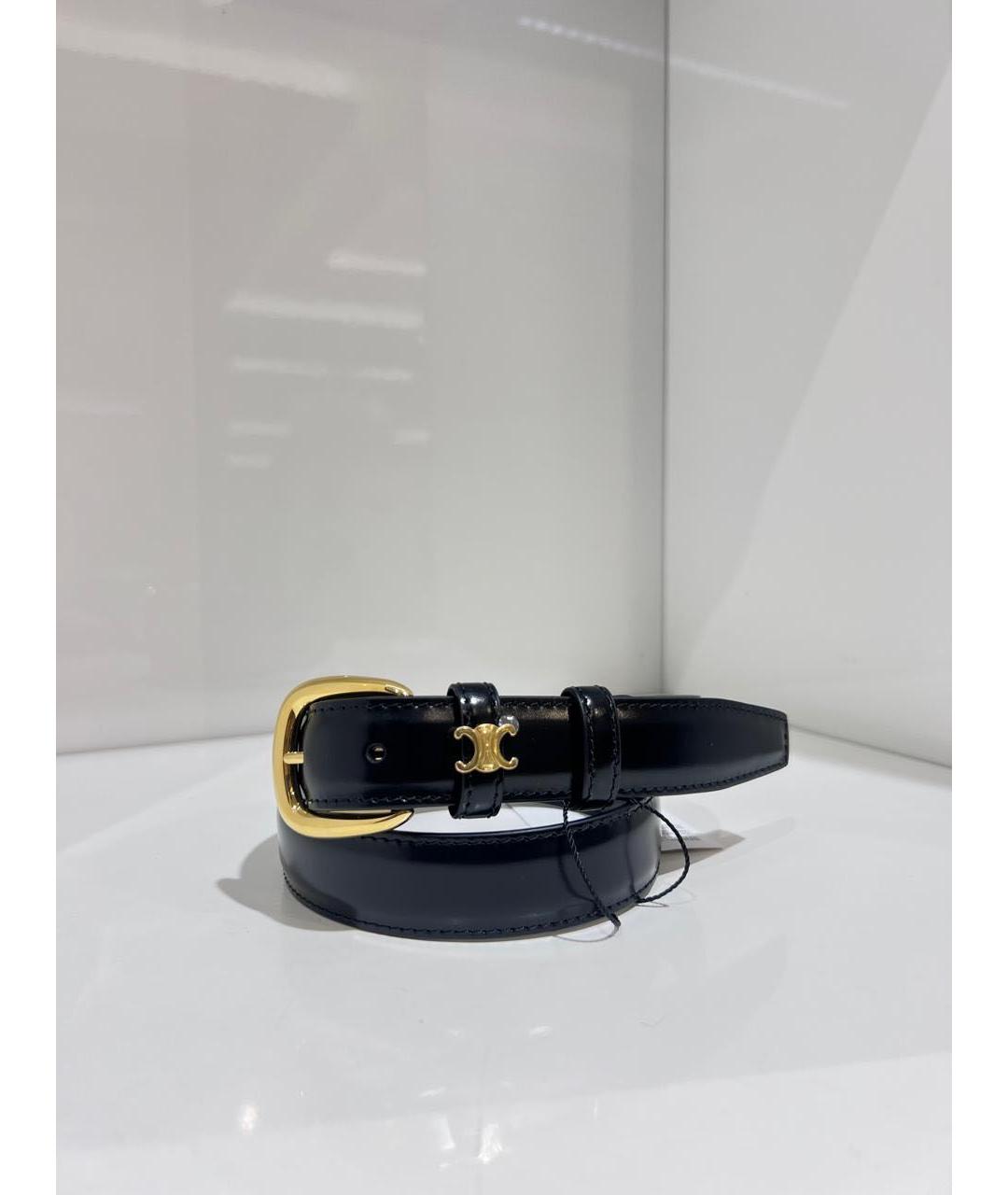 CELINE Черный кожаный ремень, фото 2