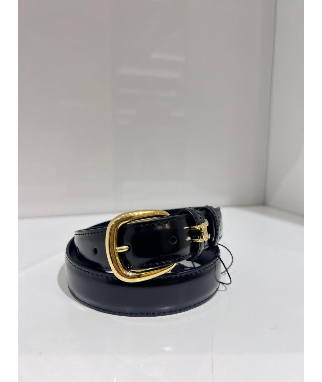 CELINE Черный кожаный ремень, фото 3