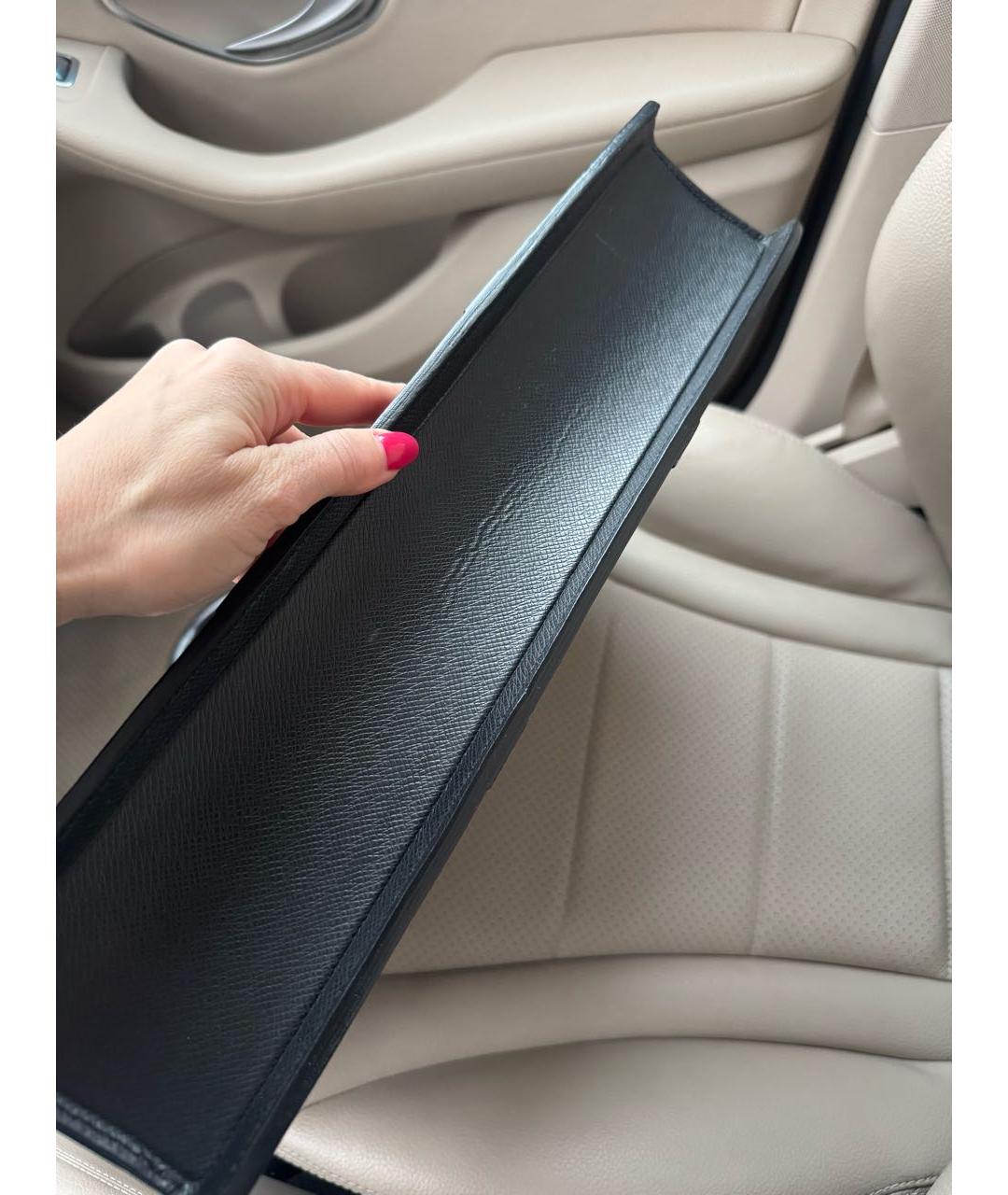 LOUIS VUITTON Черный кожаный портфель, фото 6