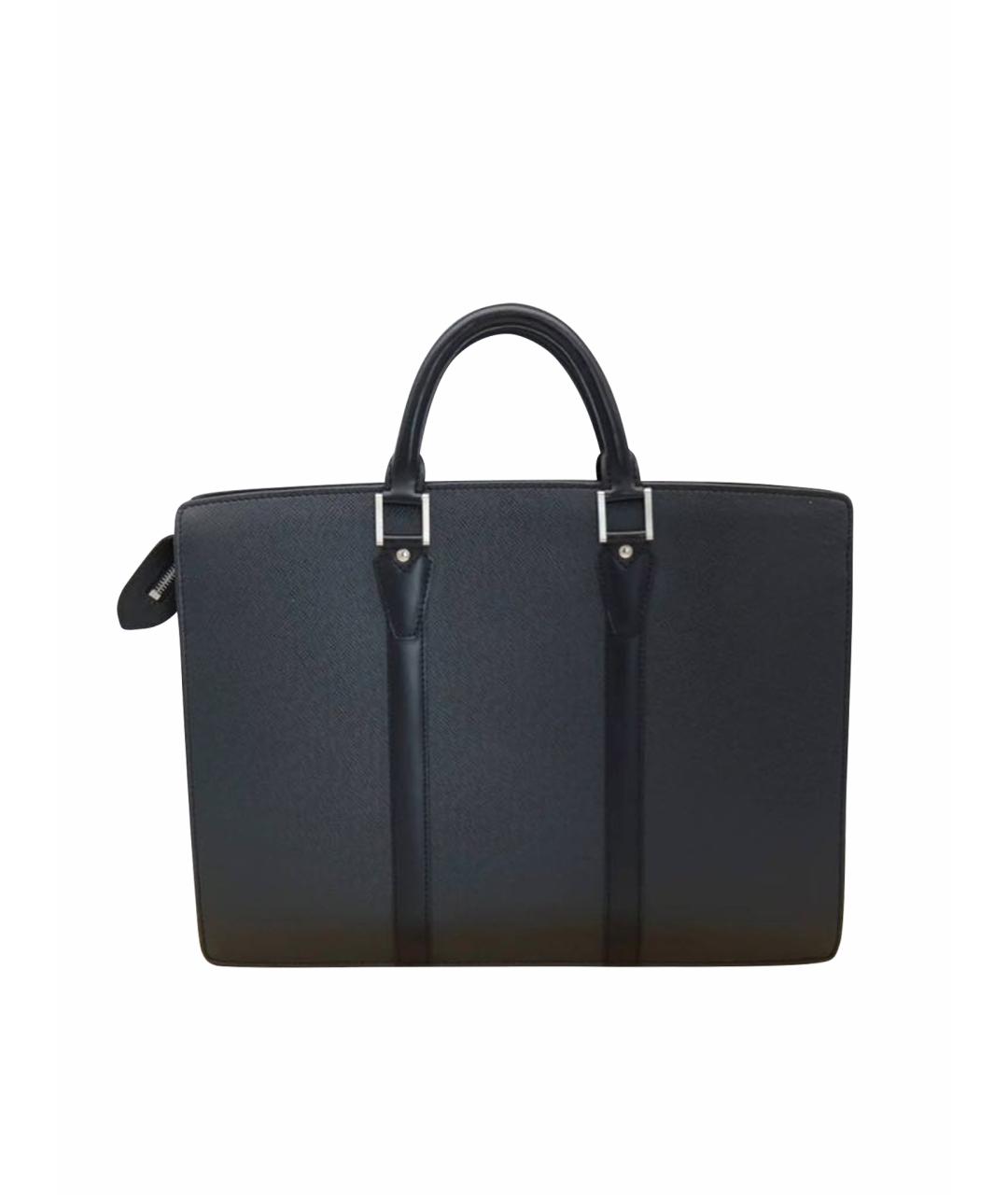 LOUIS VUITTON Черный кожаный портфель, фото 1