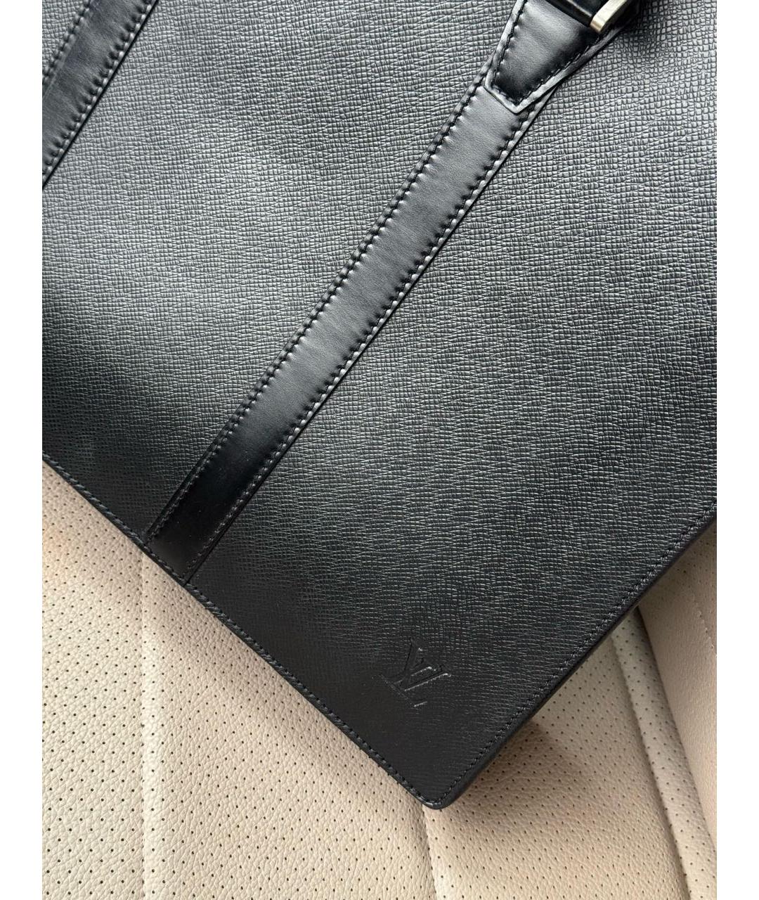 LOUIS VUITTON Черный кожаный портфель, фото 3