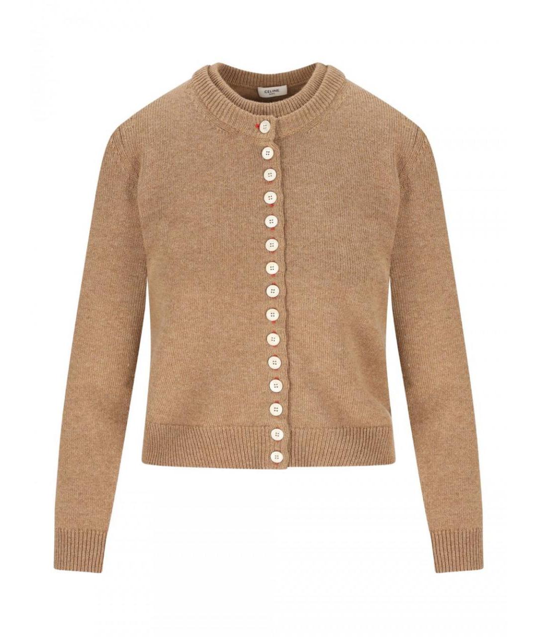CELINE Коричневый кашемировый кардиган, фото 1