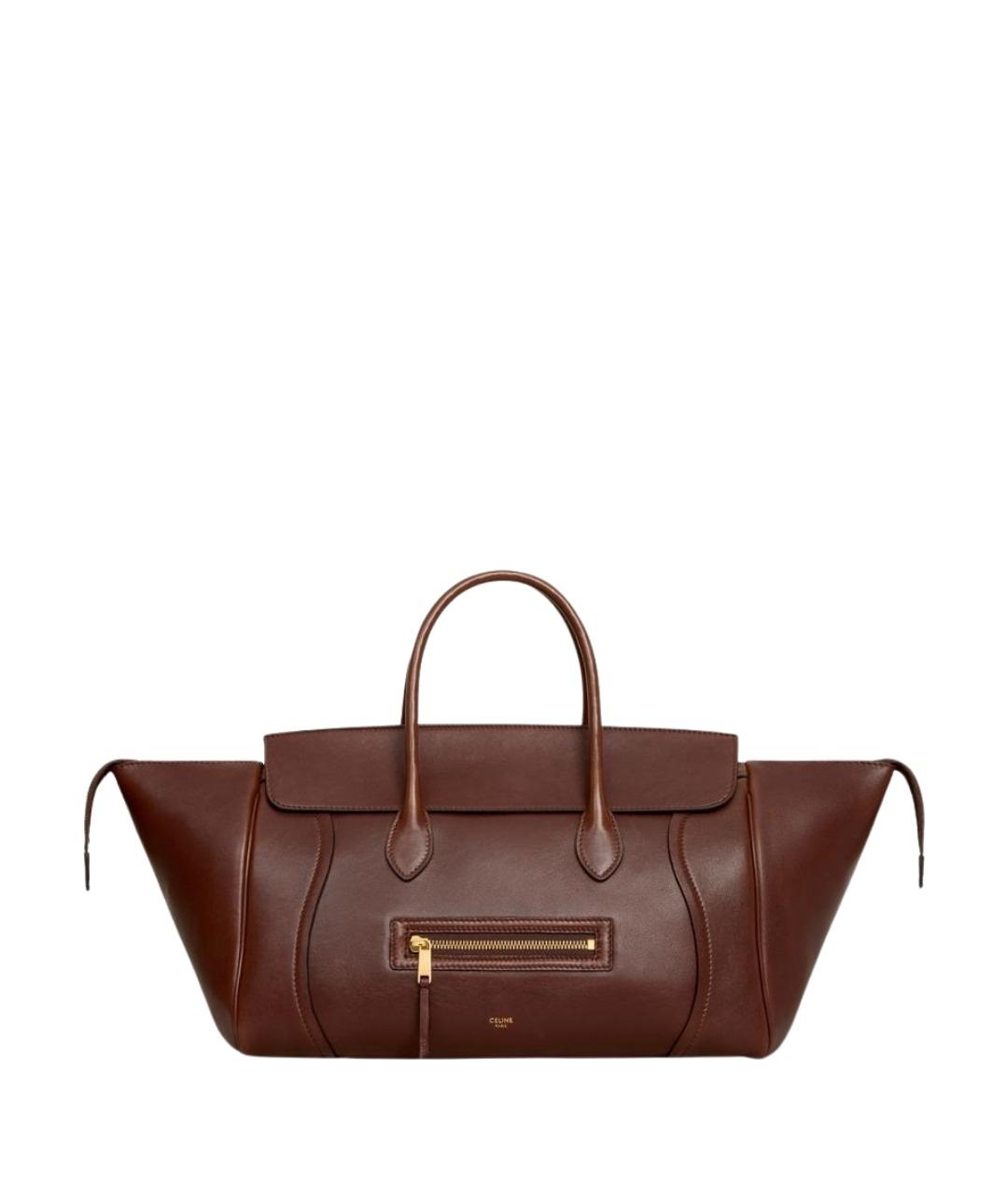 CELINE Бордовая кожаная сумка тоут, фото 1