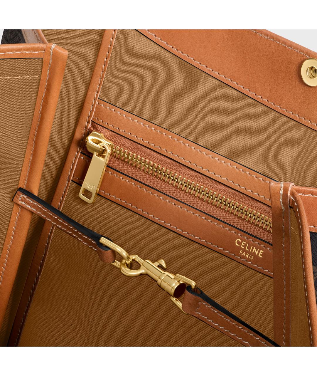 CELINE Коричневая сумка тоут из искусственной кожи, фото 4