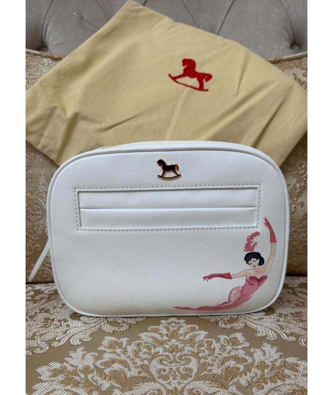 ULYANA SERGEENKO Белая кожаная косметичка, фото 2