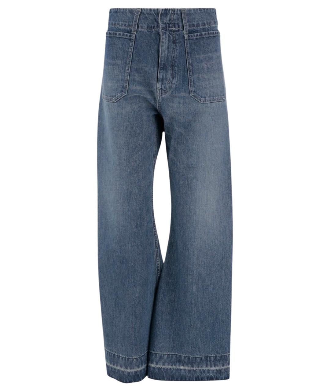 CELINE Синие хлопковые прямые джинсы, фото 1