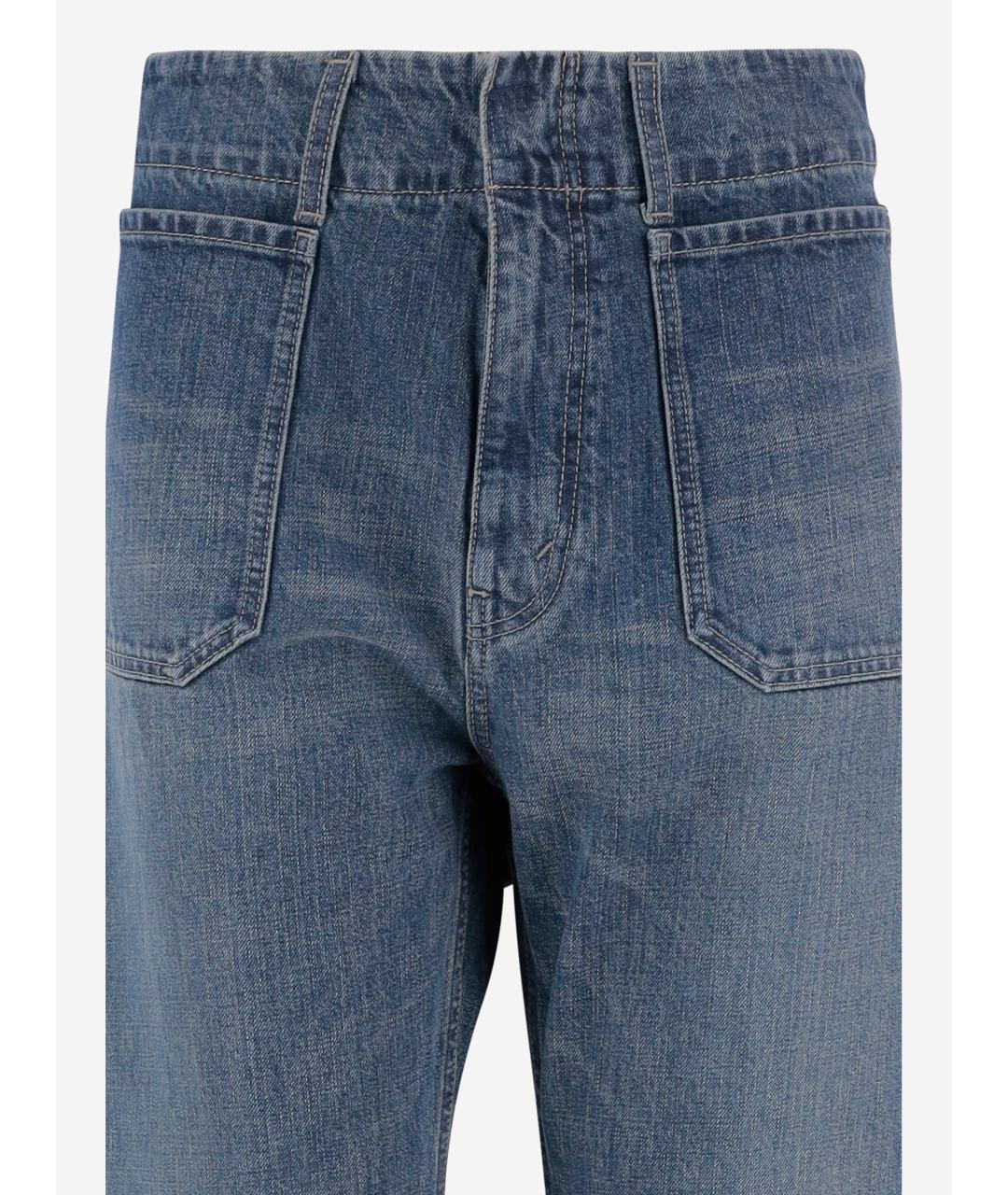 CELINE Синие хлопковые прямые джинсы, фото 3