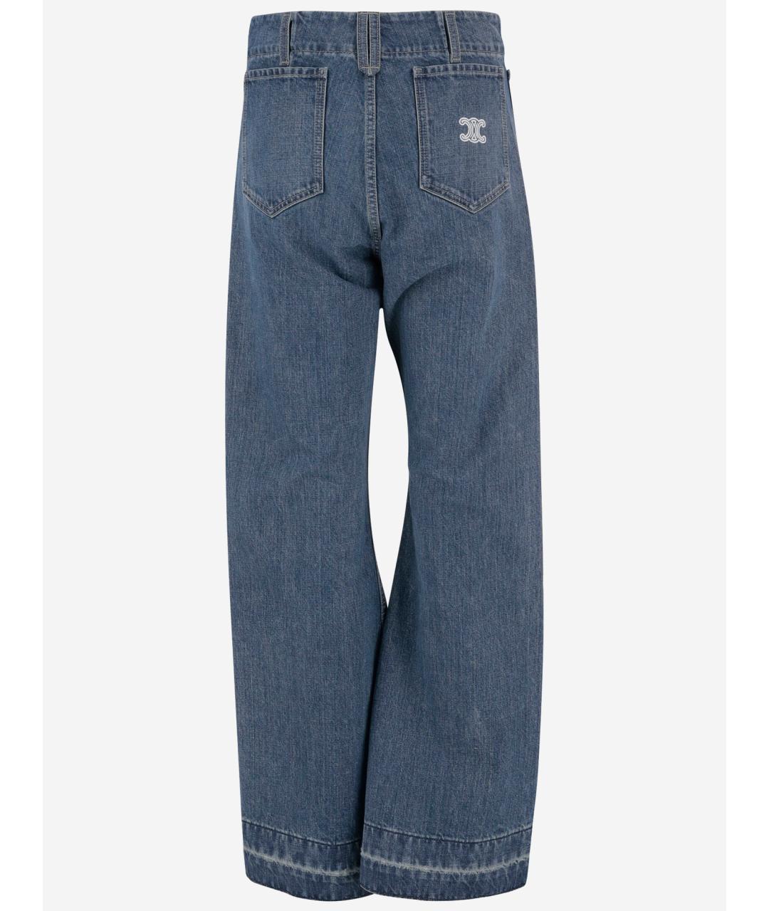 CELINE Синие хлопковые прямые джинсы, фото 2