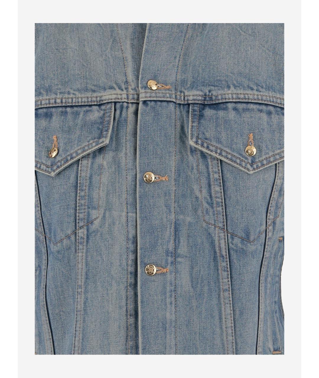 CELINE Голубая хлопковая куртка, фото 3