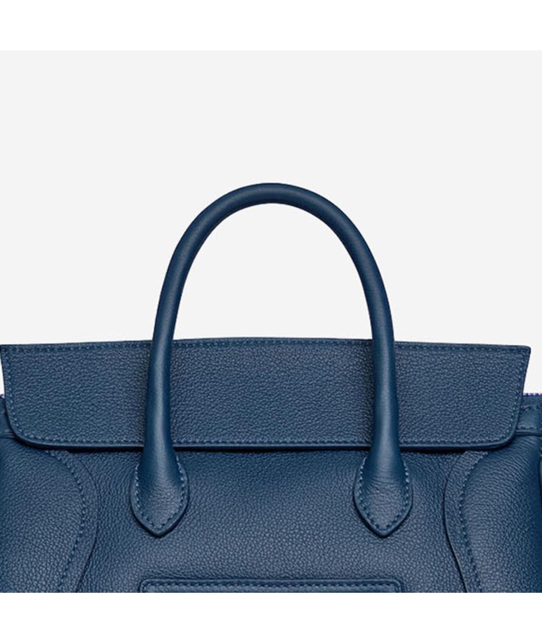CELINE Синяя кожаная сумка тоут, фото 4