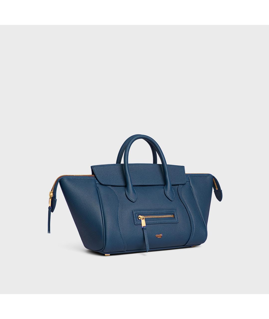 CELINE Синяя кожаная сумка тоут, фото 2
