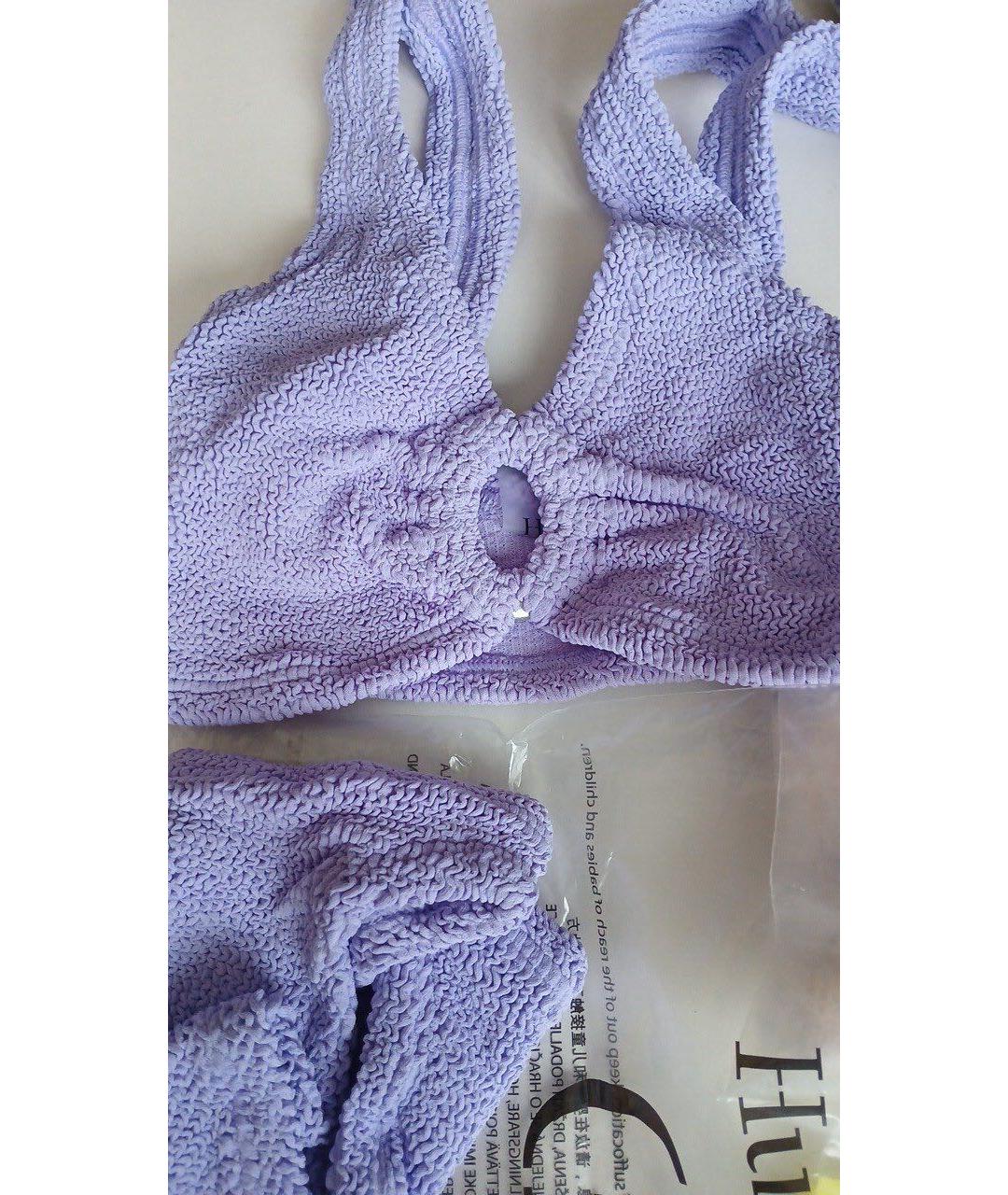 HUNZA G Фиолетовый полиамидовый купальник, фото 7