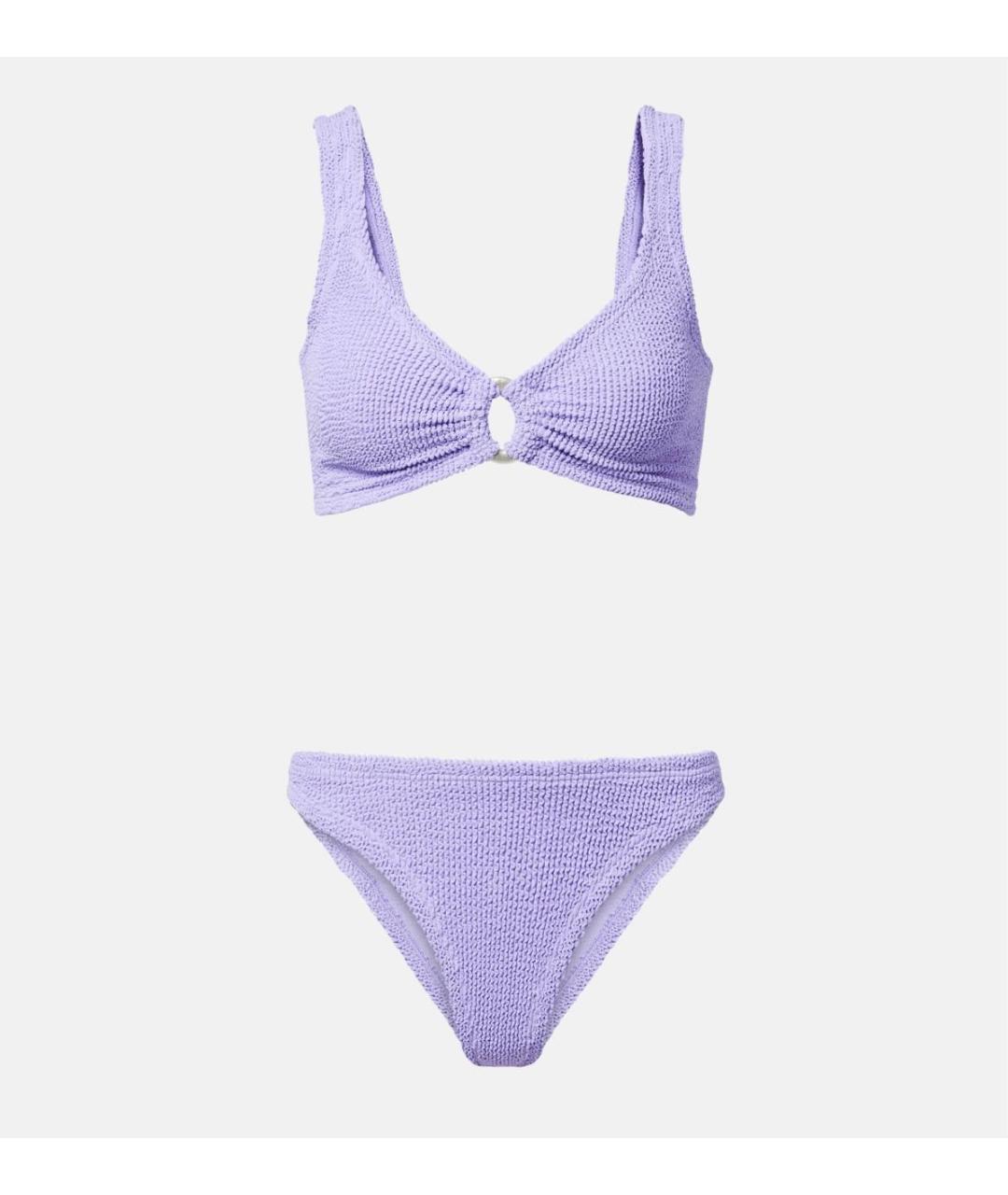 HUNZA G Фиолетовый полиамидовый купальник, фото 9