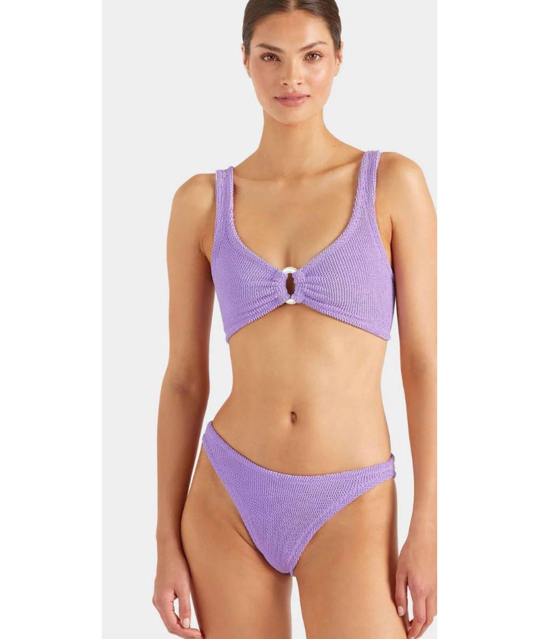 HUNZA G Фиолетовый полиамидовый купальник, фото 4